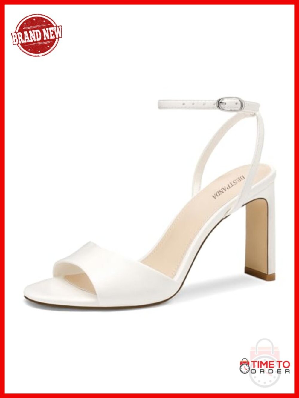 Faux Leather Heeled Sandals Open Toe Ankle Strap Block Heel Dressy